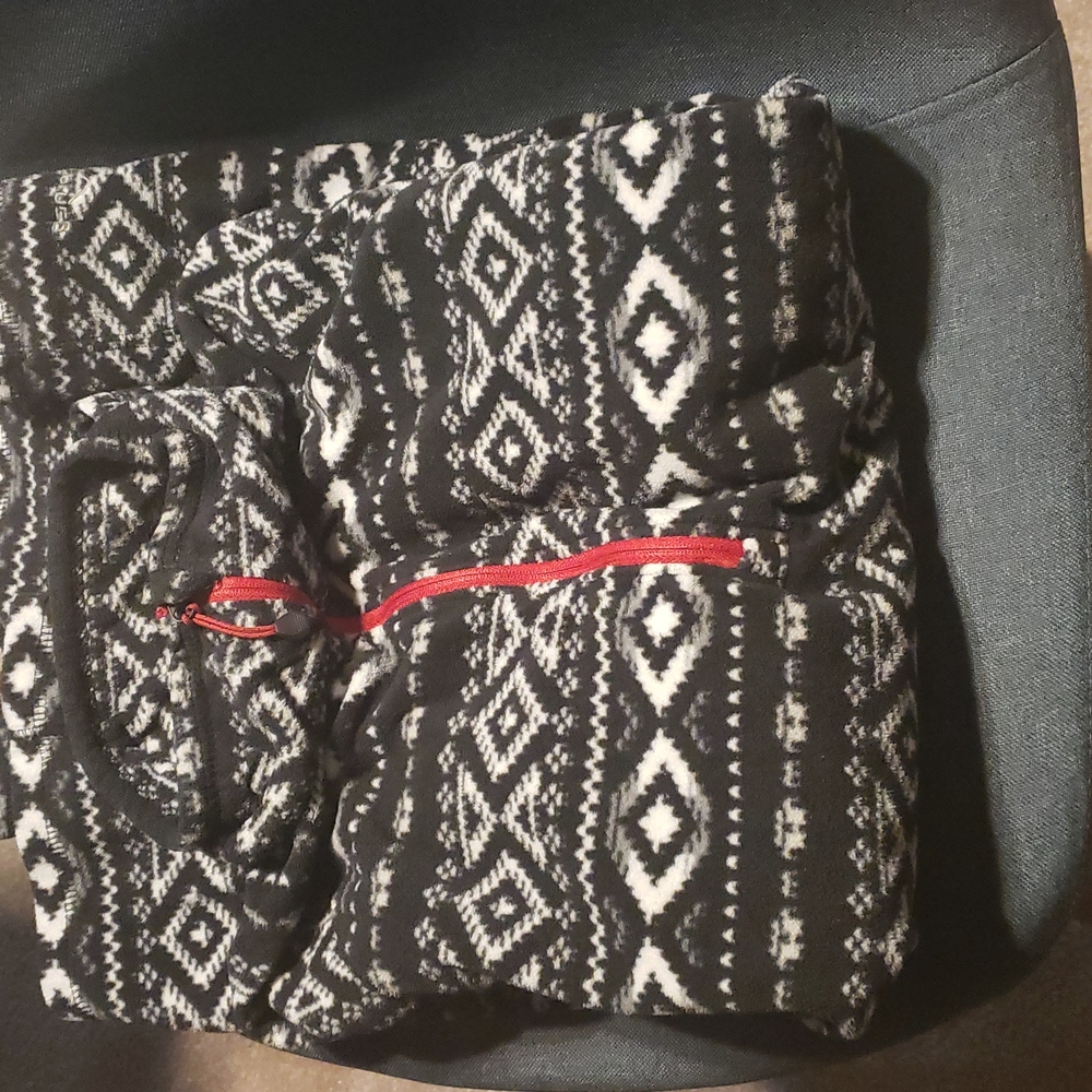 Eddie Bauer 1/4 zip fleece women's pullover size XL Black and White